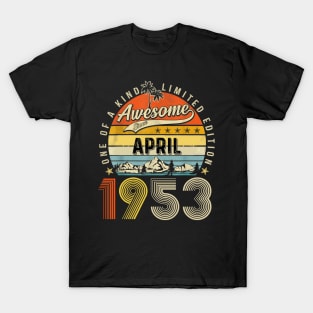Awesome Since April 1953 Vintage 70th Birthday T-Shirt